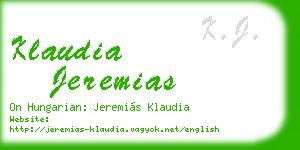 klaudia jeremias business card