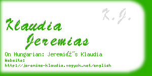 klaudia jeremias business card
